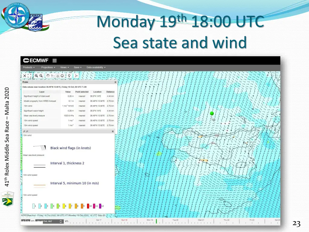 monday 19 th 18 00 utc sea state and wind