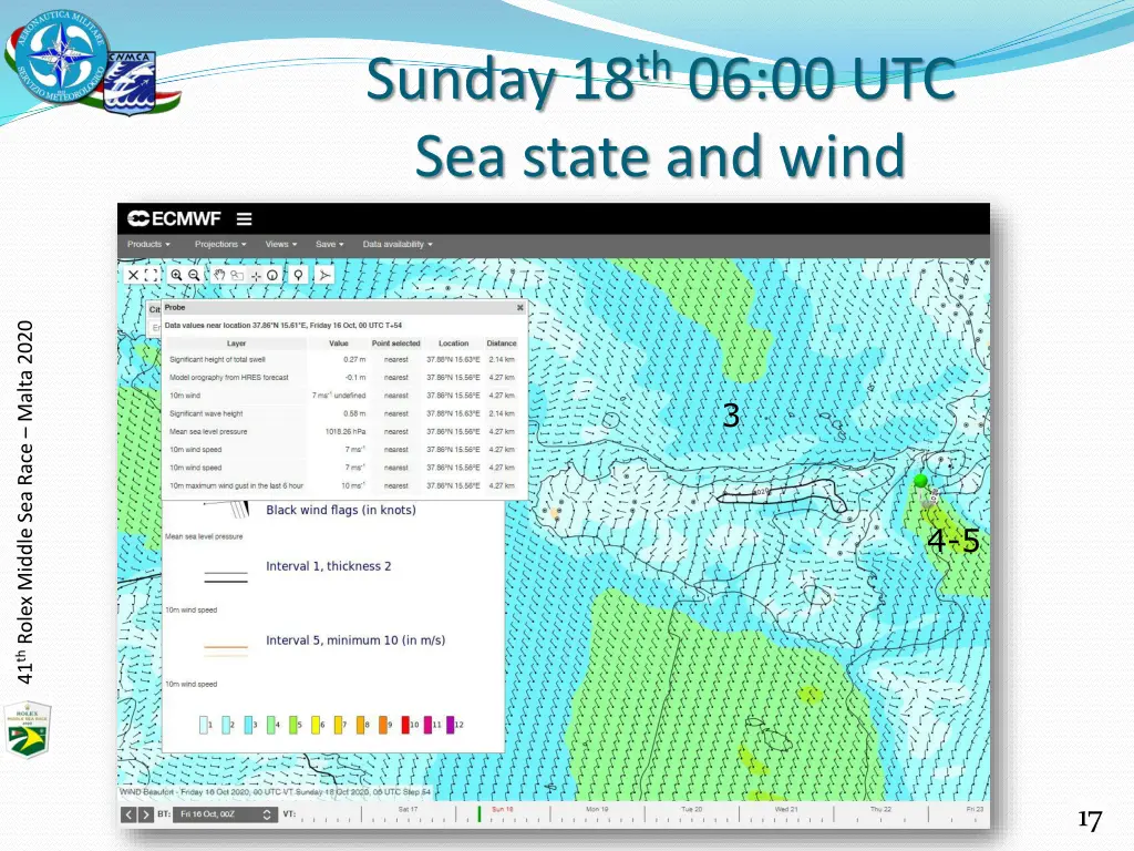 sunday 18 th 06 00 utc sea state and wind