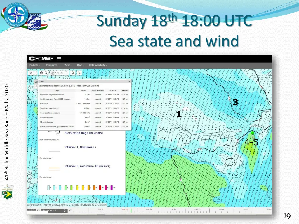 sunday 18 th 18 00 utc sea state and wind