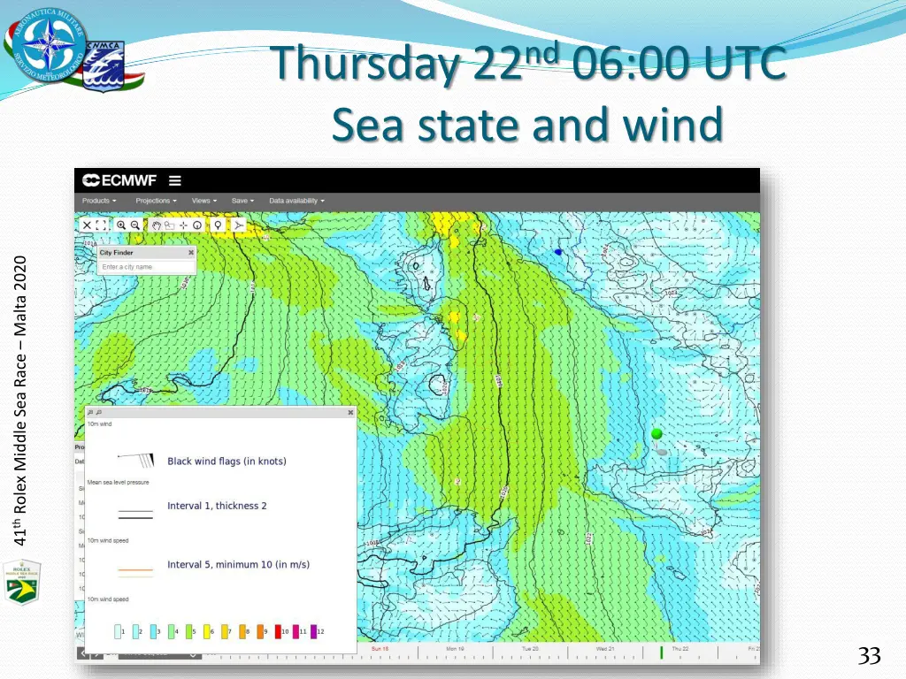 thursday 22 nd 06 00 utc sea state and wind