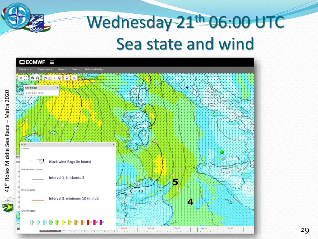 wednesday 21 th 06 00 utc sea state and wind