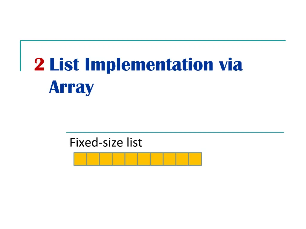 2 list implementation via array