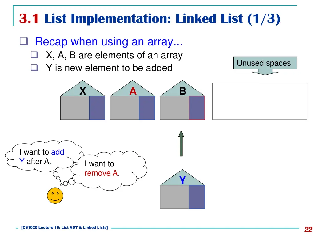 3 1 list implementation linked list 1 3