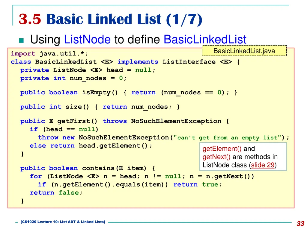 3 5 basic linked list 1 7