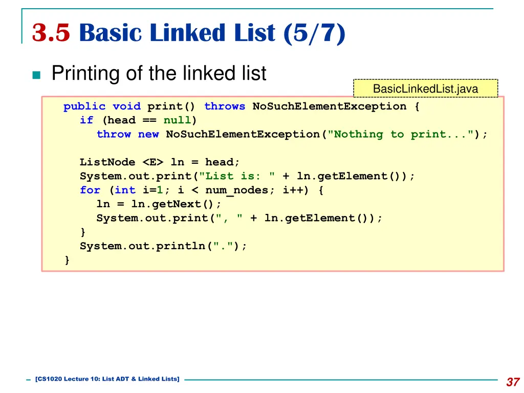 3 5 basic linked list 5 7