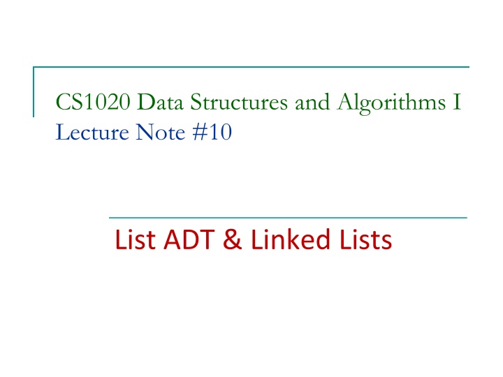 cs1020 data structures and algorithms i lecture