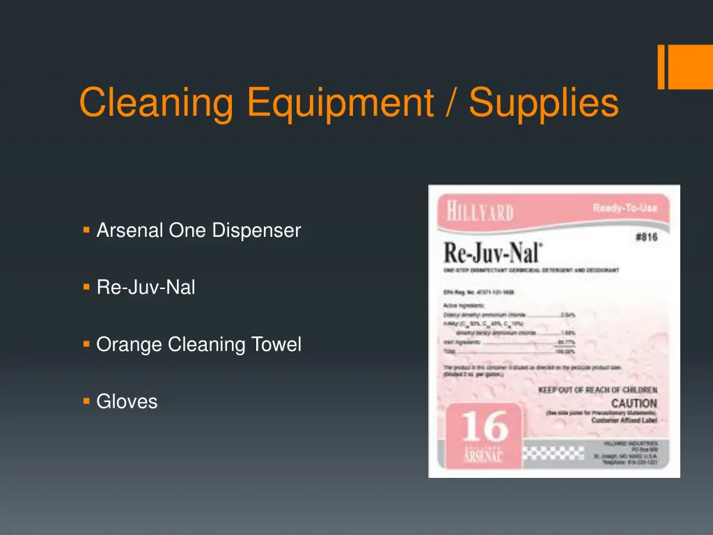 cleaning equipment supplies