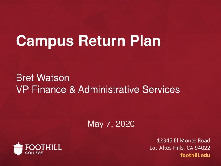 campus return plan