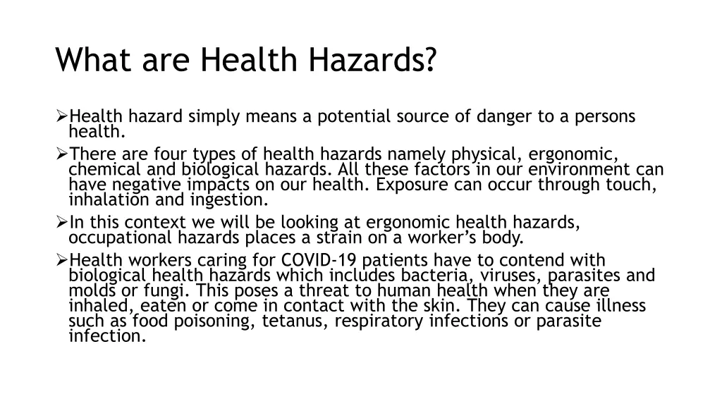 what are health hazards