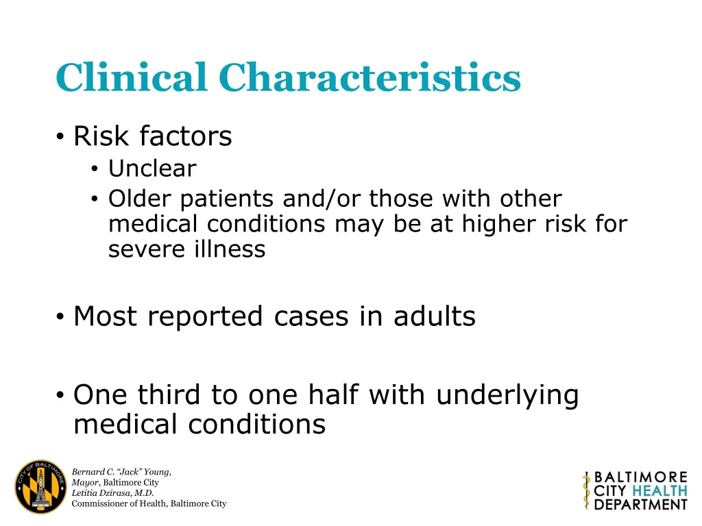 clinical characteristics 1