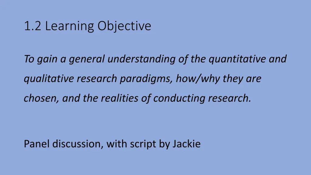 1 2 learning objective