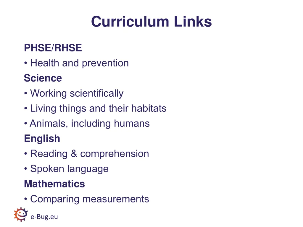 curriculum links