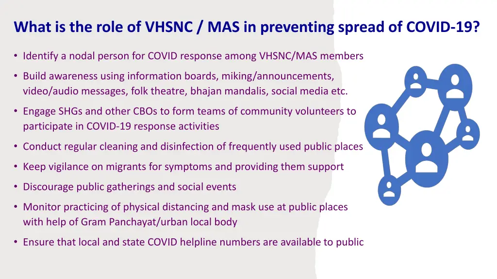 what is the role of vhsnc mas in preventing