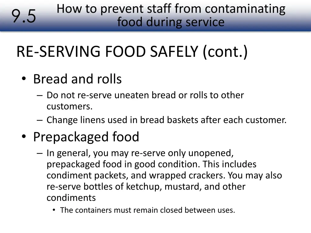 how to prevent staff from contaminating food 1