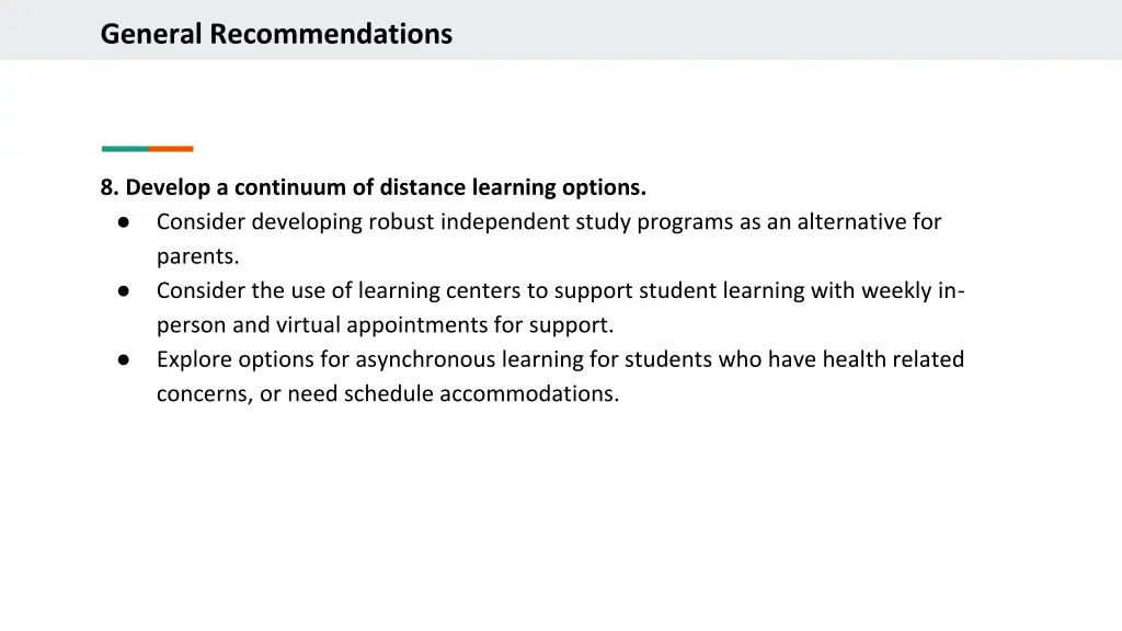 general recommendations 15