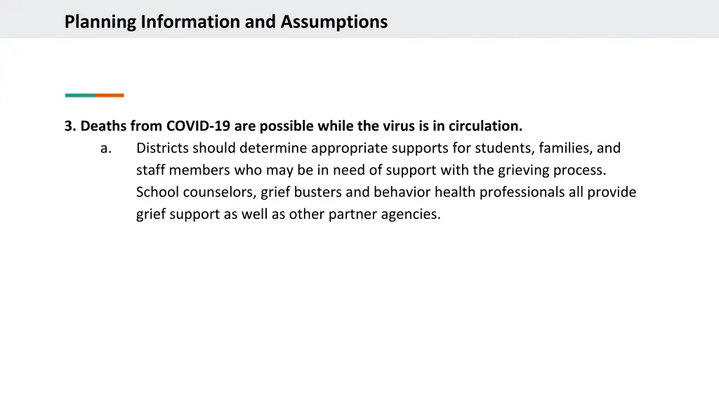 planning information and assumptions 4