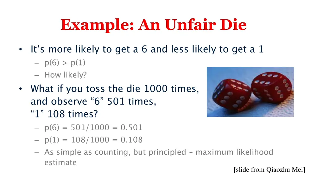 example an unfair die