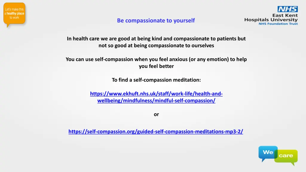 be compassionate to yourself