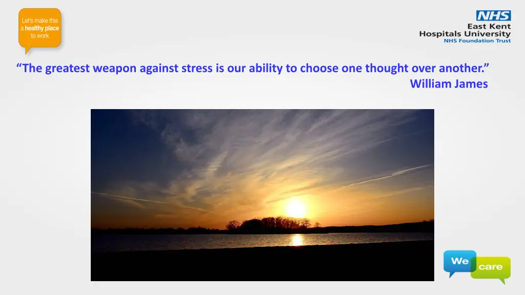 the greatest weapon against stress is our ability