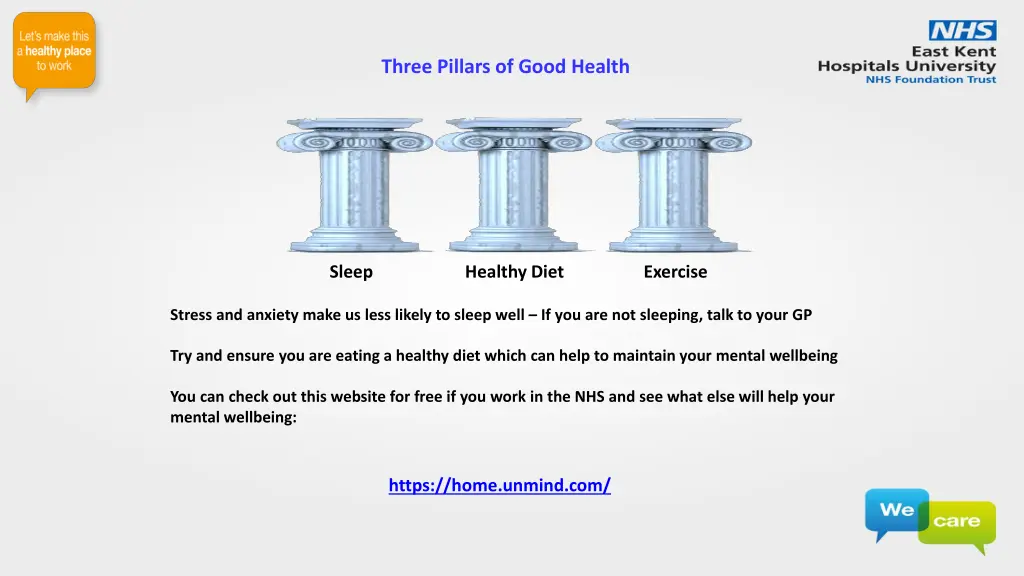 three pillars of good health