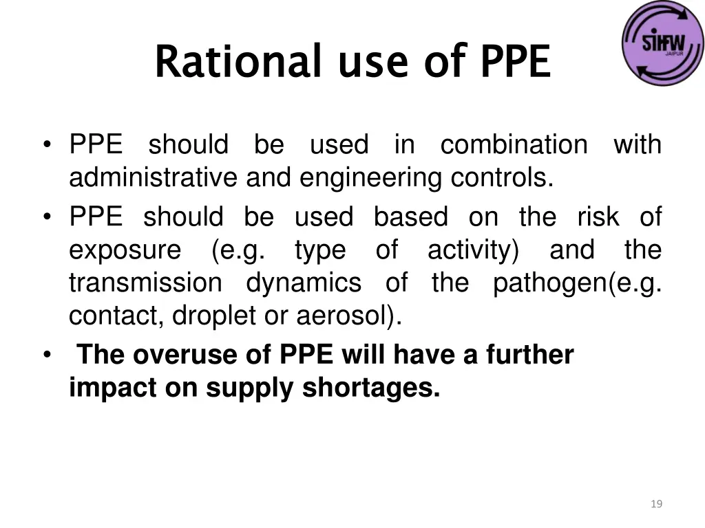 rational use of ppe