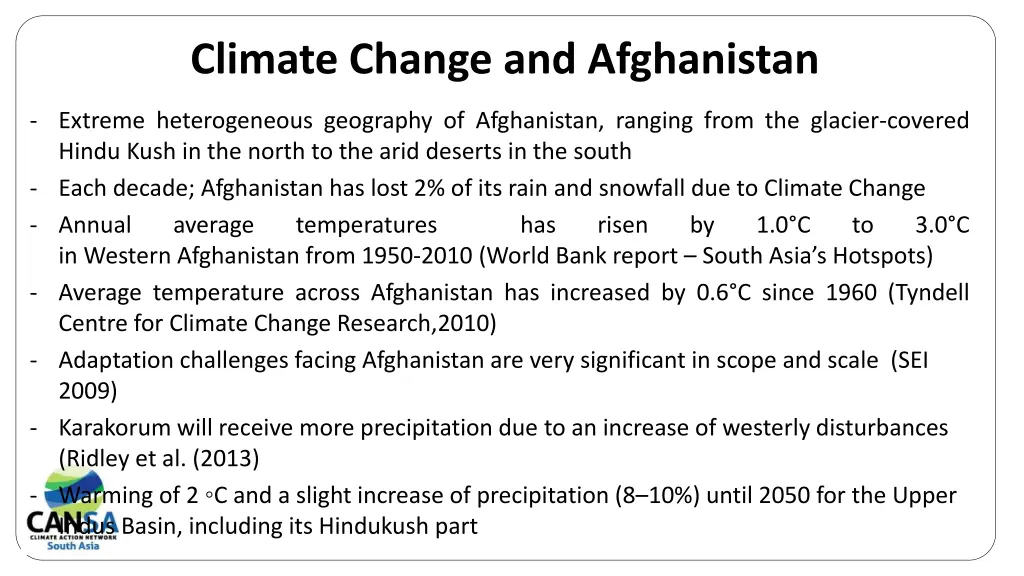 climate change and afghanistan