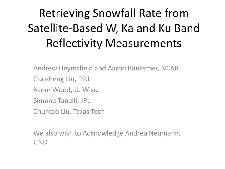 retrieving snowfall rate from satellite based