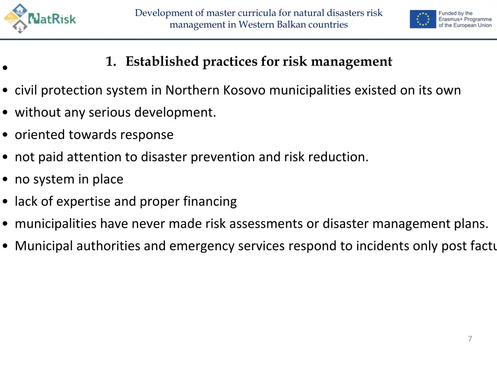 development of master curricula for natural 5