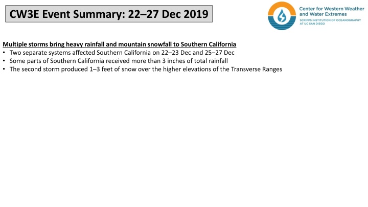 cw3e event summary 22 27 dec 2019