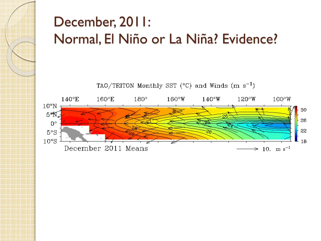 december 2011 normal el ni o or la ni a evidence