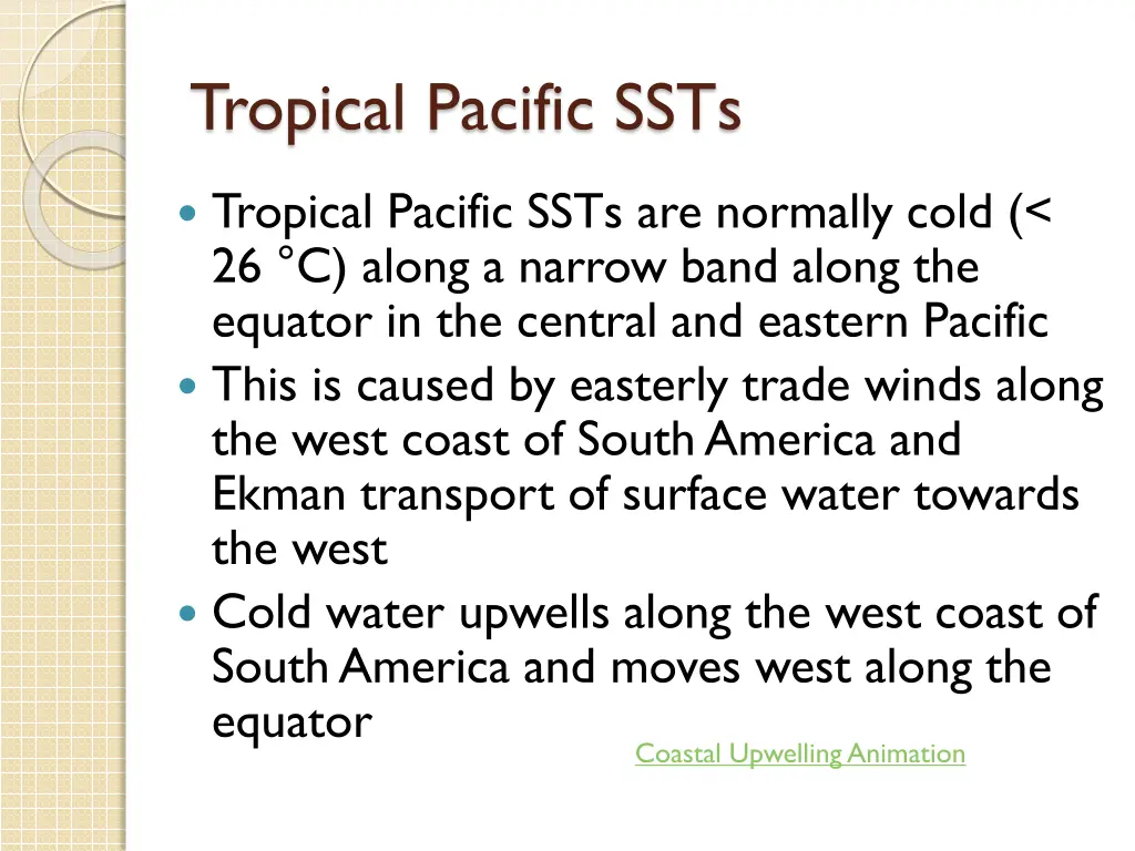 tropical pacific ssts