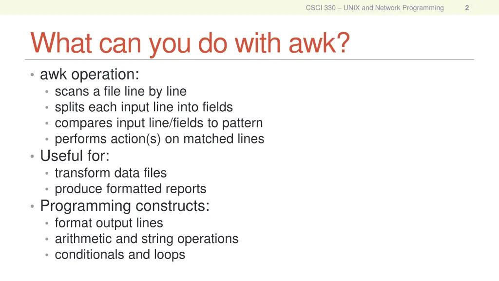 csci 330 unix and network programming 1