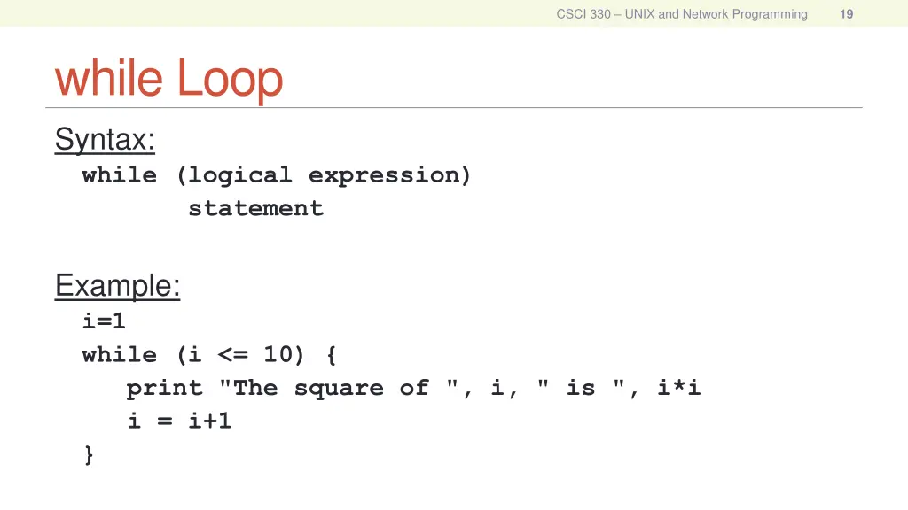 csci 330 unix and network programming 18