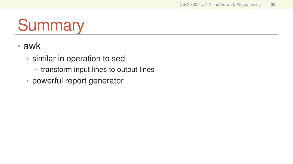 csci 330 unix and network programming 29