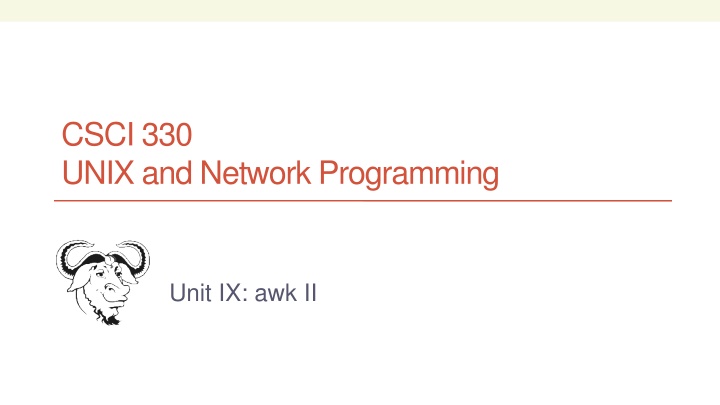 csci 330 unix and network programming