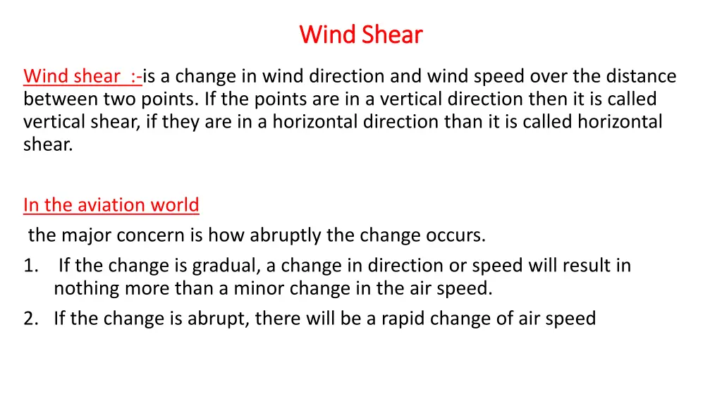 wind shear wind shear