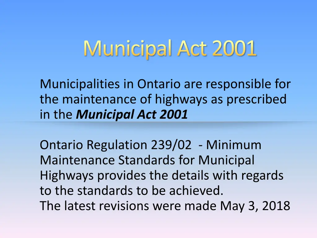 municipal act 2001