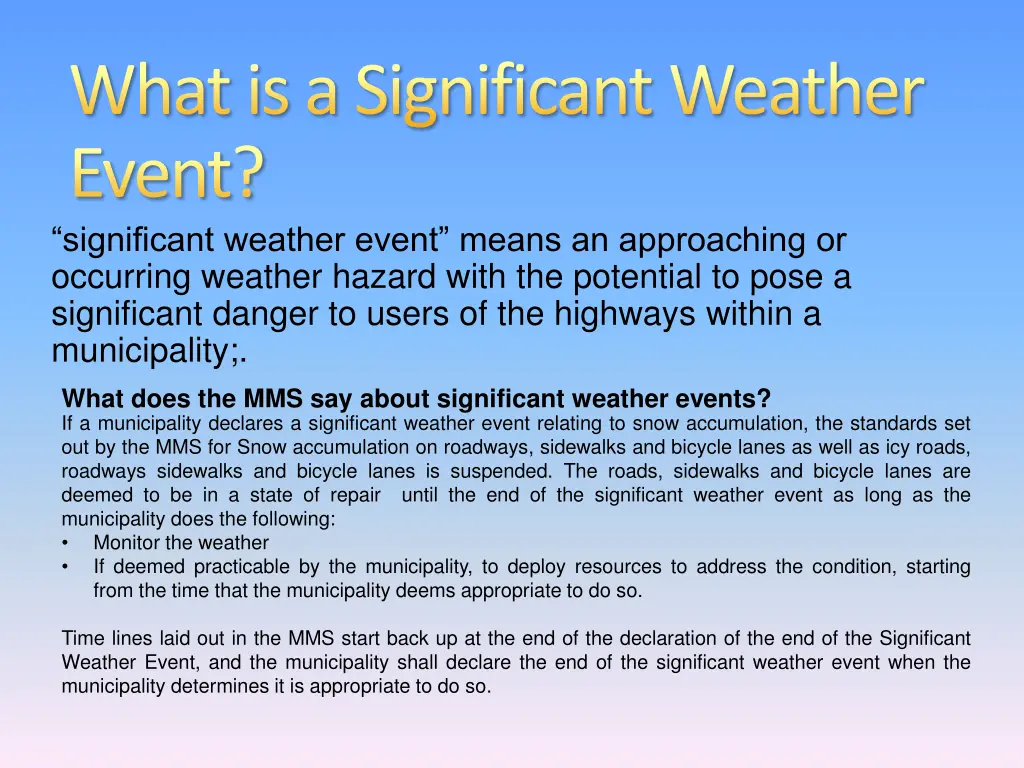 what is a significant weather event significant