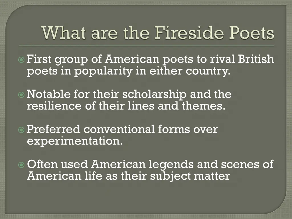 first group of american poets to rival british