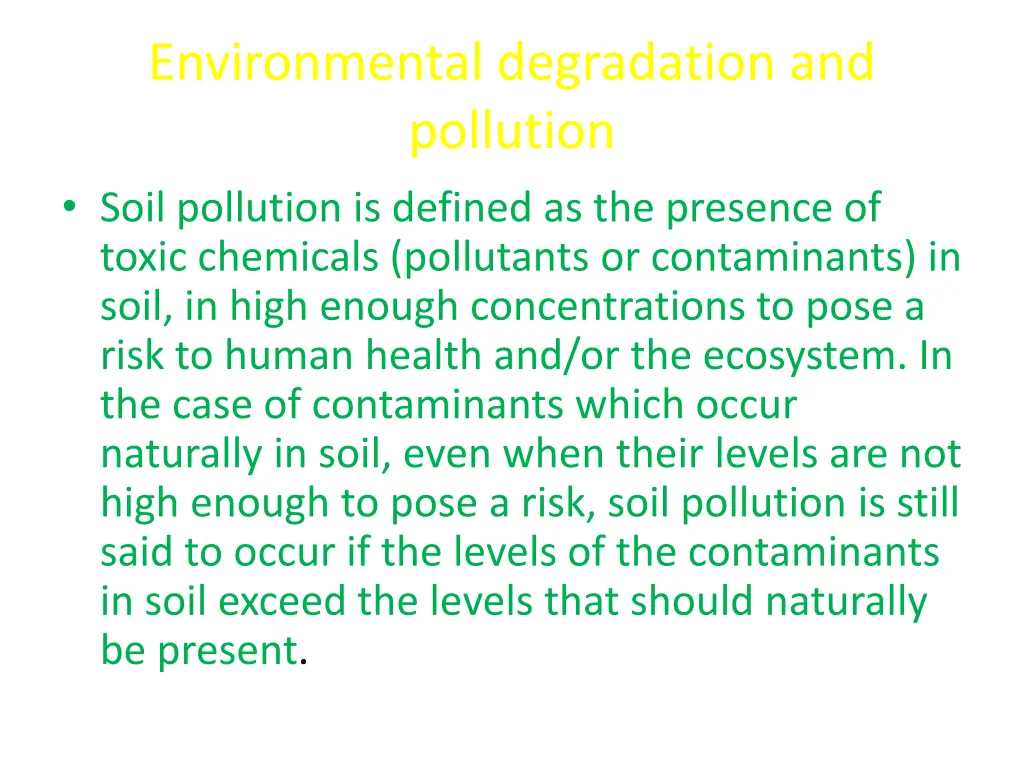 environmental degradation and pollution soil