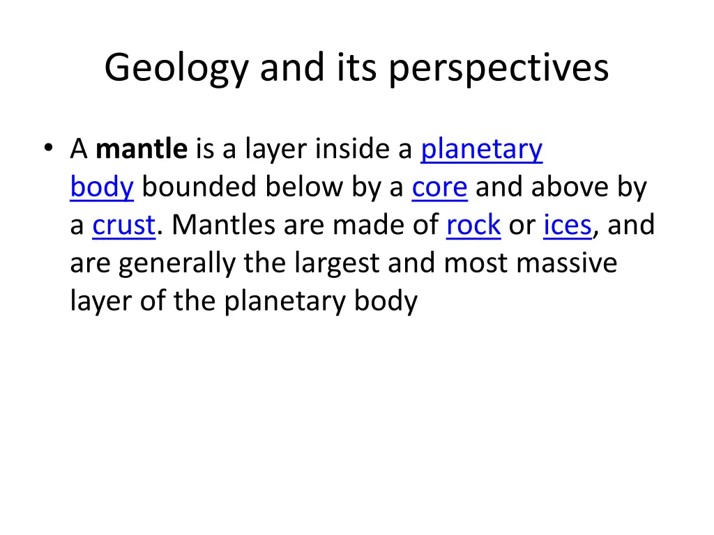 geology and its perspectives