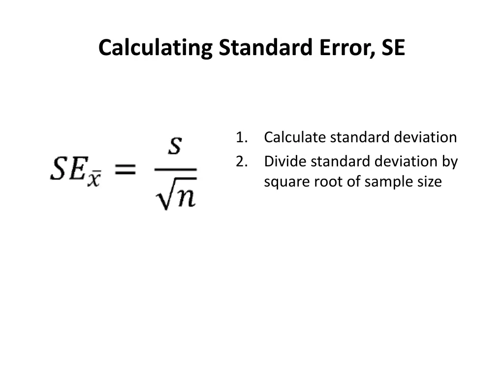 calculating standard error se