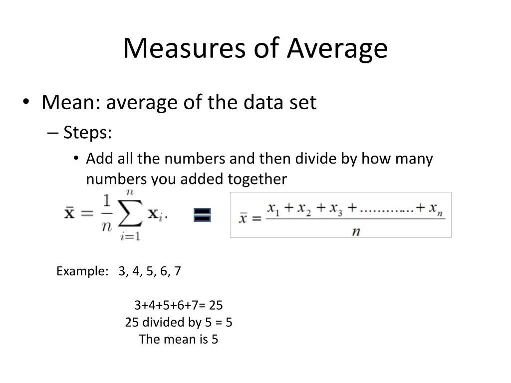 measures of average