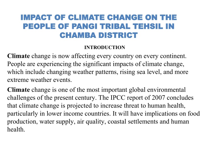 impact of climate change on the impact of climate