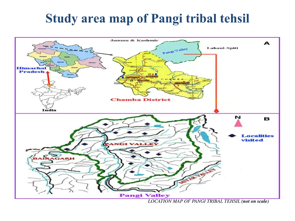 study area map of pangi tribal tehsil