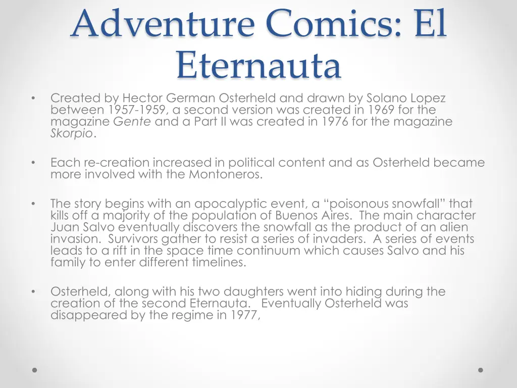 adventure comics el eternauta created by hector