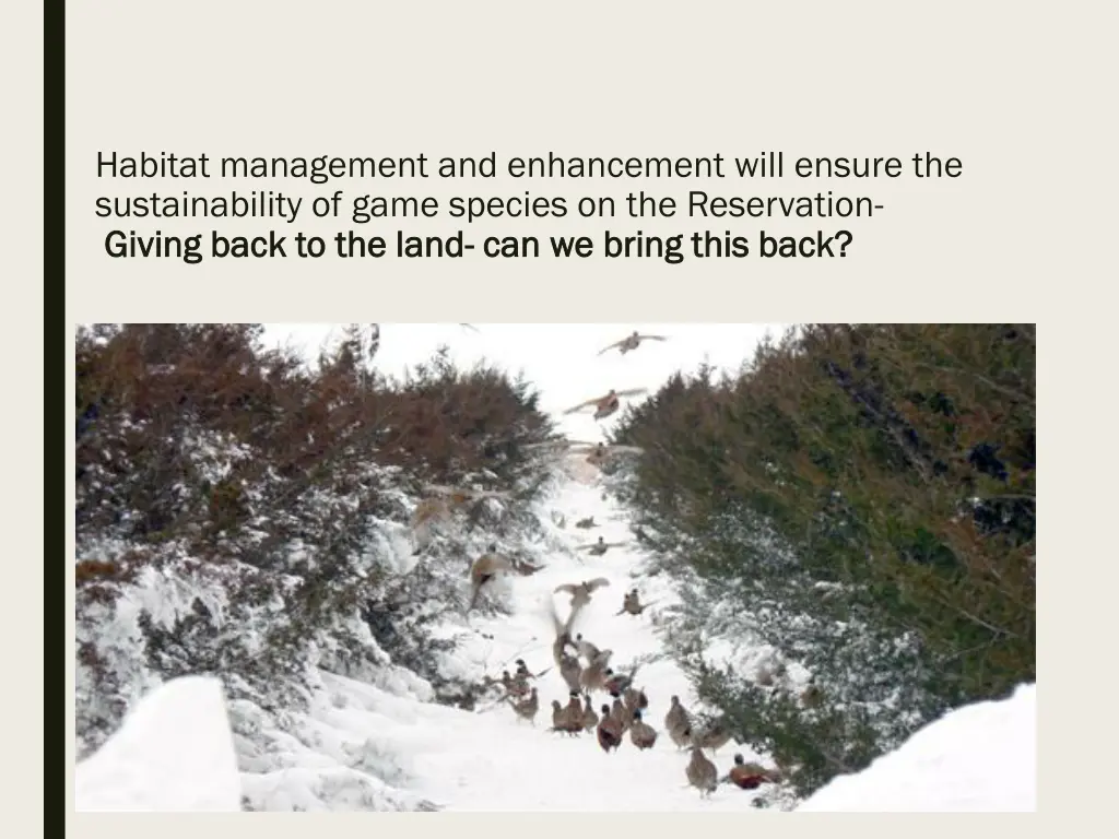 habitat management and enhancement will ensure