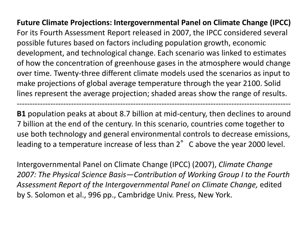 future climate projections intergovernmental 1