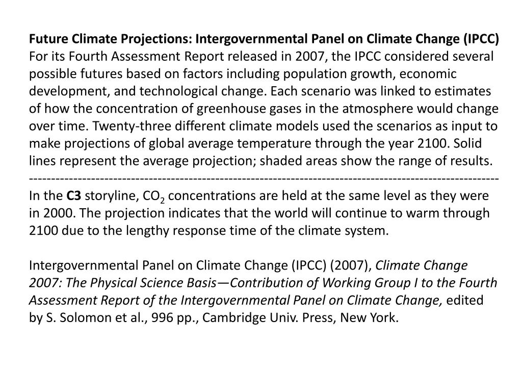 future climate projections intergovernmental