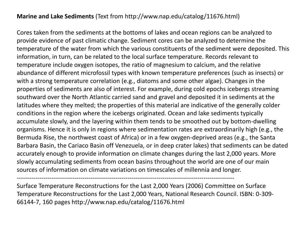 marine and lake sediments text from http